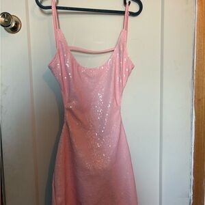 Missguided Blush Sequin Dress